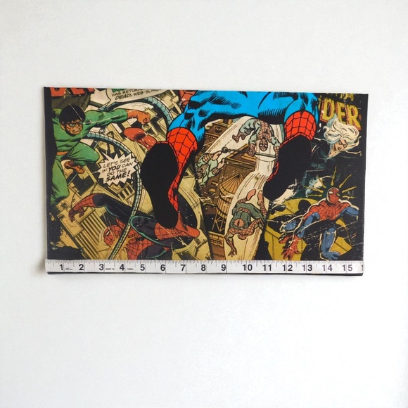 Marvel “The Amazing Spider-Man” Retro Comic Canvas Wall Art–20"x24”– Vintage S - Picture 3 of 6